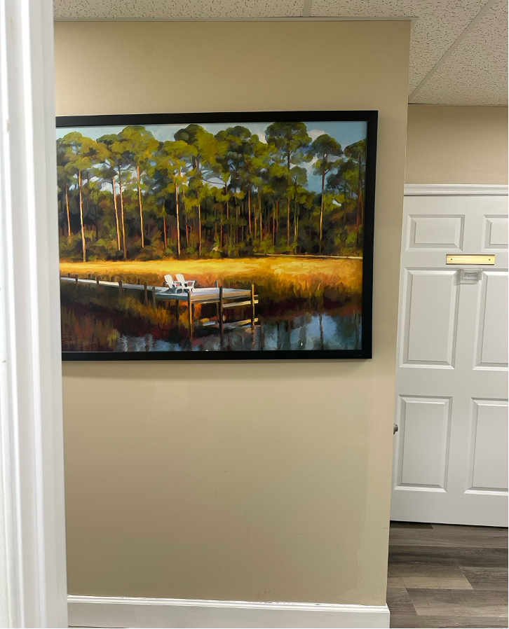 Exam room with artwork